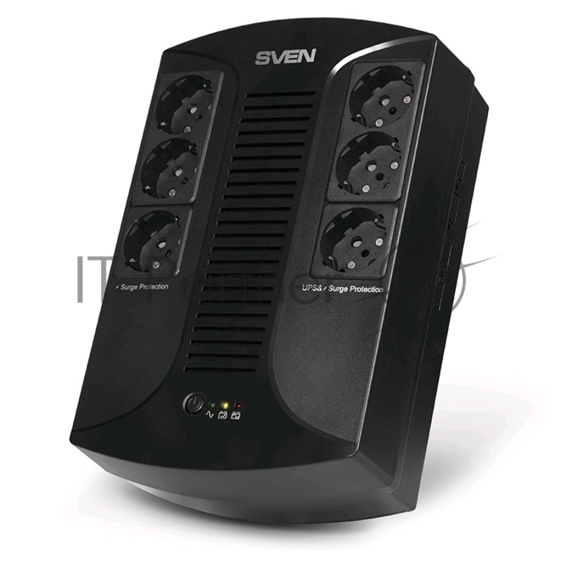Источник бесперебойного питания SVEN UP-L1000E 1000VA/500W (6 розеток: 3х UPS/сетевой фильтр+3 x сетевой фильтр)