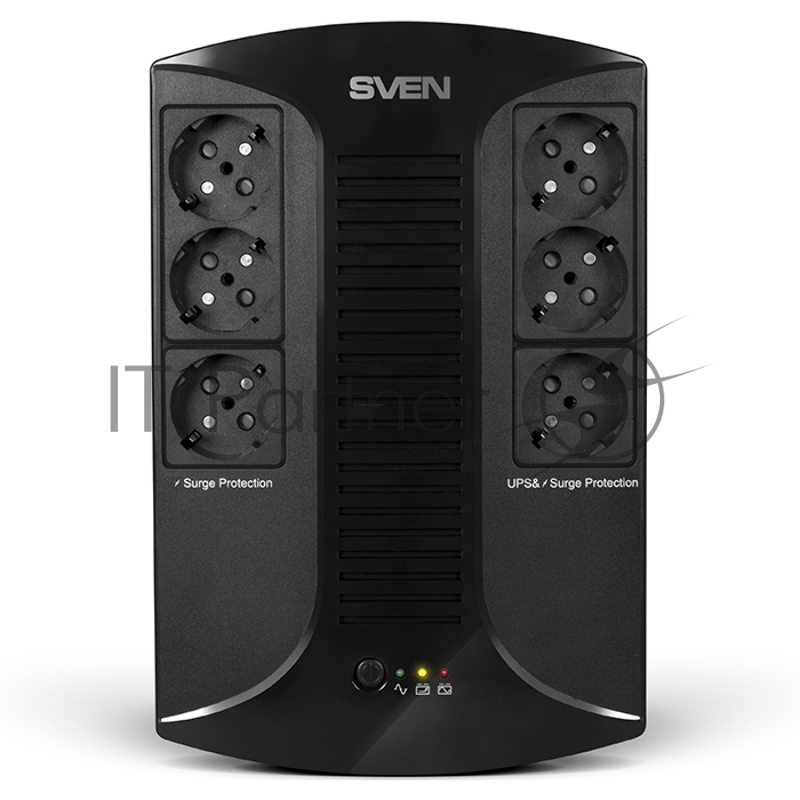 Источник бесперебойного питания SVEN UP-L1000E 1000VA/500W (6 розеток: 3х UPS/сетевой фильтр+3 x сетевой фильтр)
