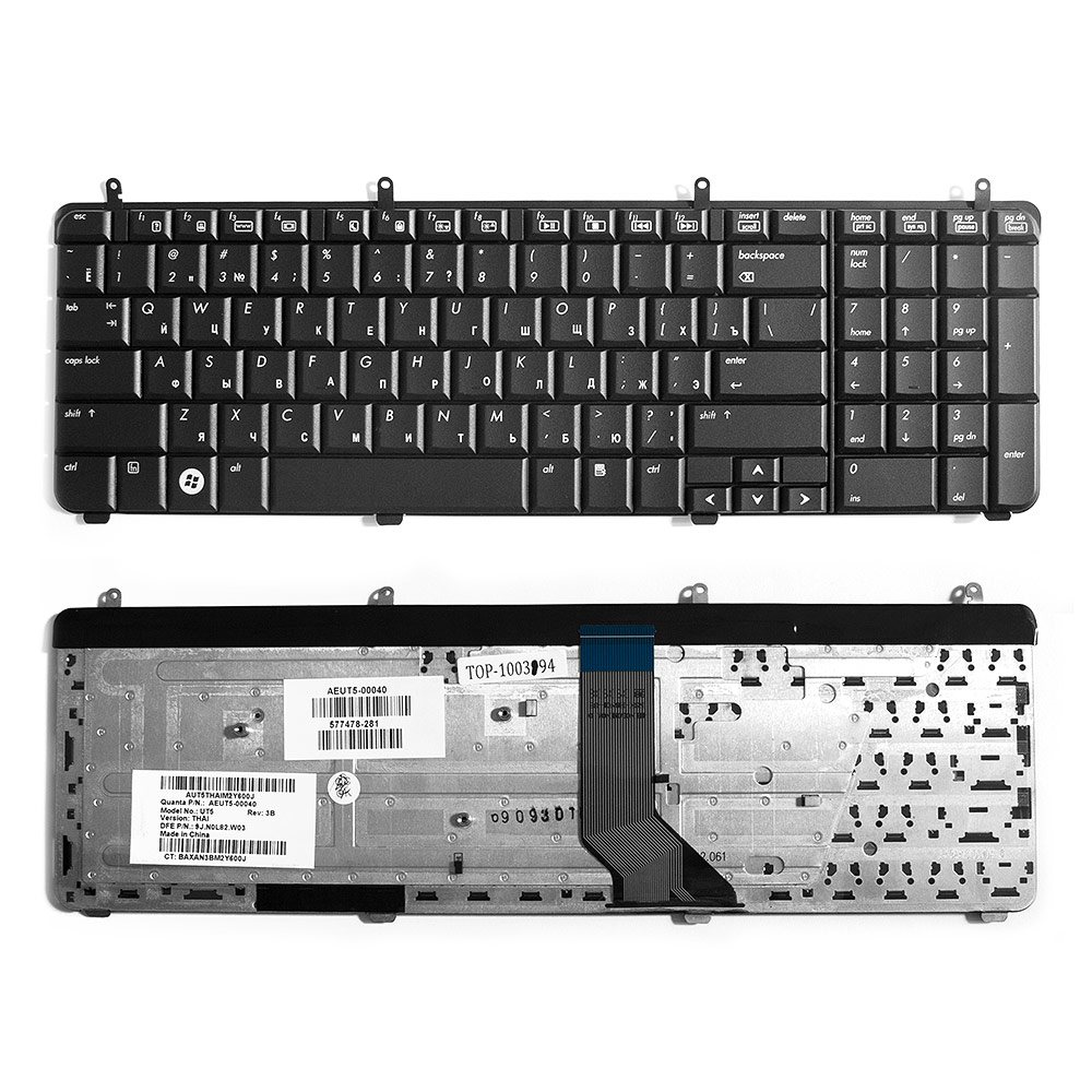 Клавиатура для ноутбука HP Pavilion DV7-2000, DV7-3000, DV7t-3000 Series. Плоский Enter. Черная, без рамки. NSK-H8W0R, NSK-H8Q0R.