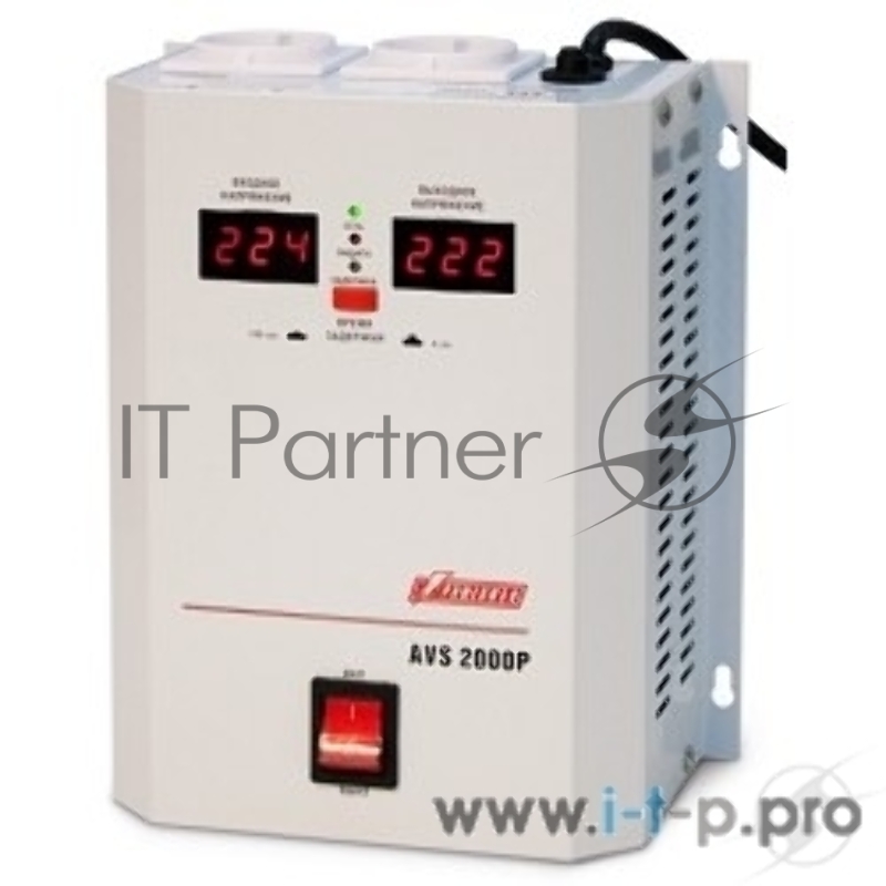 Стабилизатор напряжения Powerman AVS 2000P (2000ВА,15А,КПД 98%, циф. индикация вх./вых. напряж.)