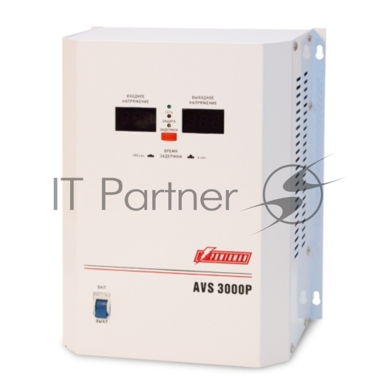Стабилизатор напряжения Powerman AVS-P Voltage Regulator 3000VA, Digital Indication, Wall Mount, Hardwire Input/Output, 230V, 1 year warranty, White