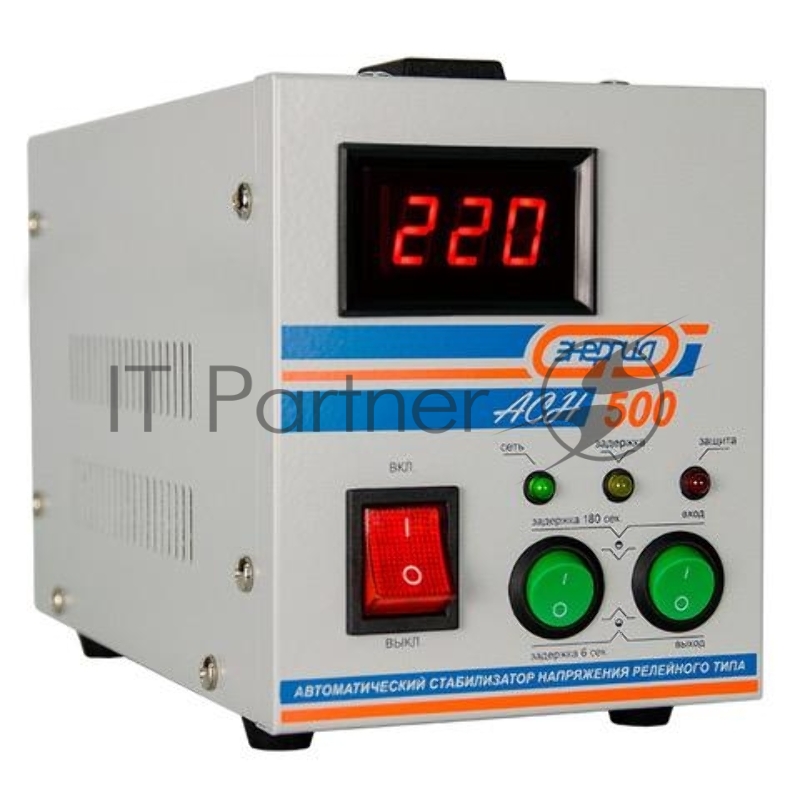 Стабилизатор ЭНЕРГИЯ АСН-500 с цифр. дисплеем 500 ВА Напряжение входа (рабочее) В 140-260 2,2 А