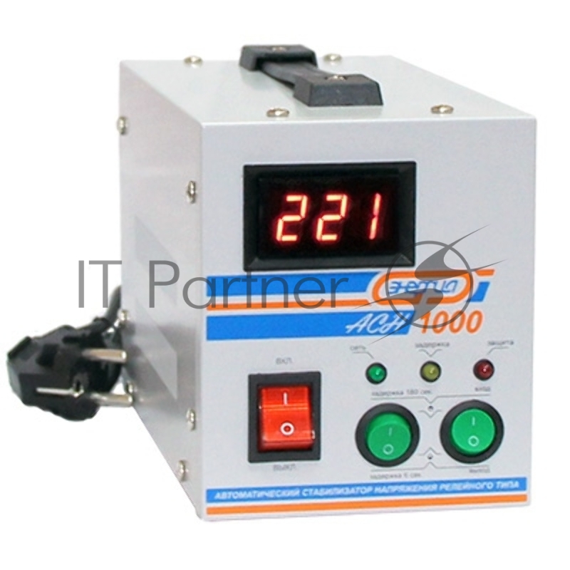 Стабилизатор ЭНЕРГИЯ АСН-1000 с цифр. дисплеем 500 ВА Напряжение входа (рабочее) В 140-260 2,2 А