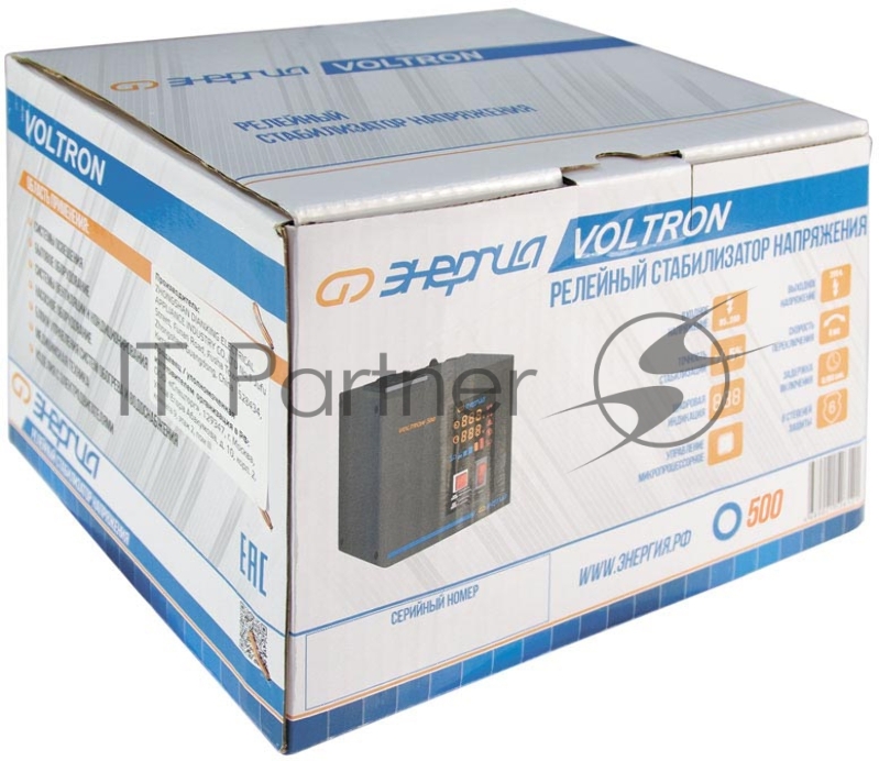 Cтабилизатор ЭНЕРГИЯ VOLTRON-500 Е0101-0153 вход: 105-265В, погрешность: 5%, КПД: 98%