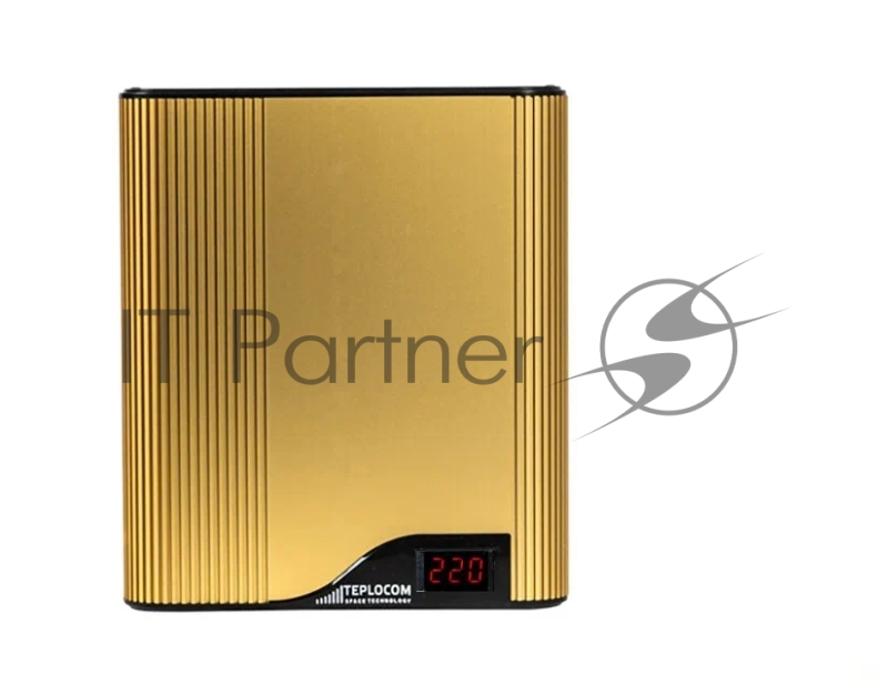 Стабилизатор напряжения TEPLOCOM ST-555-И gold стаб 220 В, 555 ВА, Uвх.145-260В индикация, алюминий
