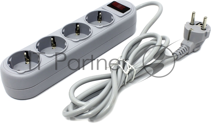 Сетевой фильтр Defender Фильтр ES Lite, 1.8м, 4 розетки, серый 99487