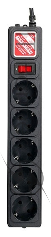 Сетевой фильтр Powercube SPG-B-10-BLACK 3м (5 розеток) черный (коробка)
