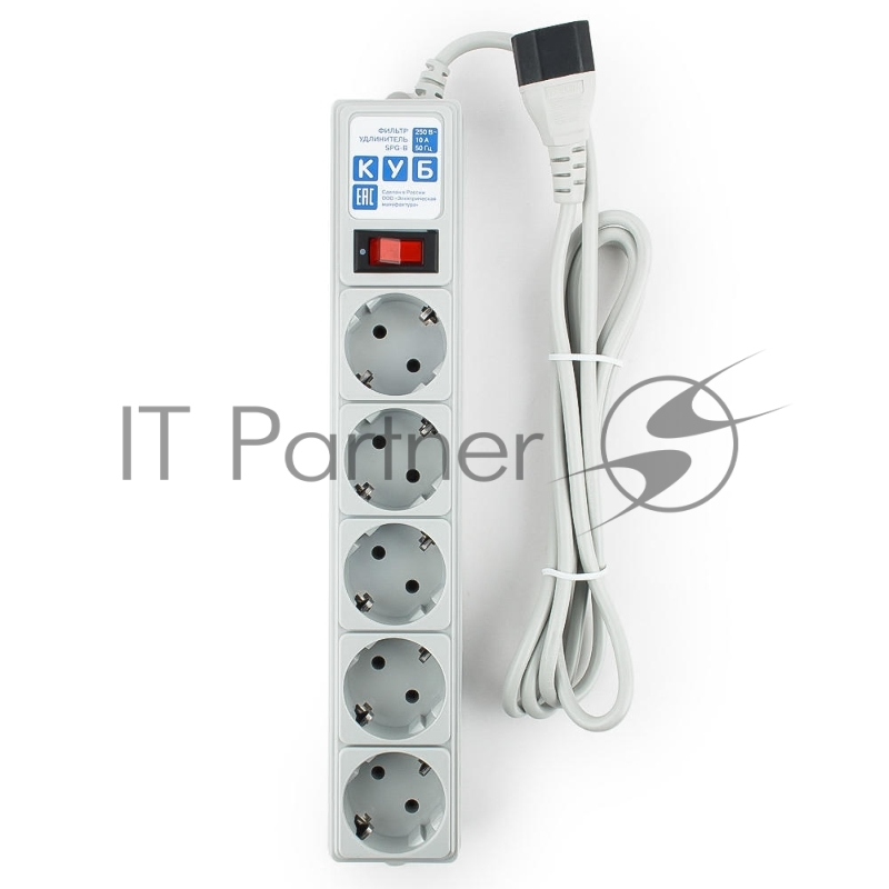 Сетевой фильтр для ИБП Powercube SPG-B-6Ext 1.9м (5 розеток) серый (коробка)