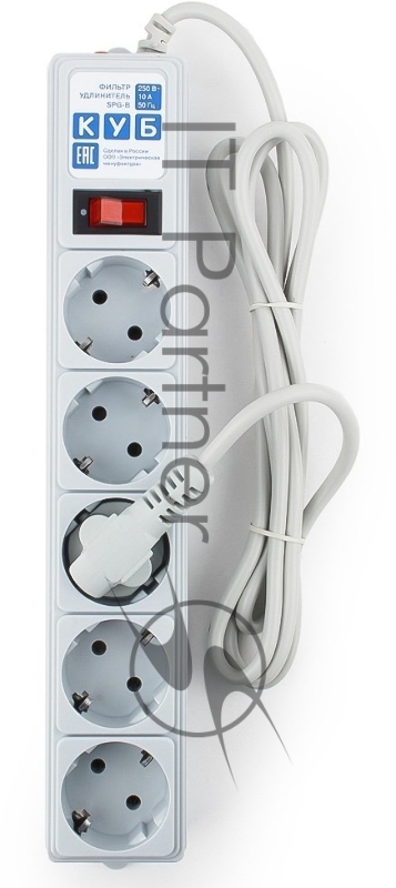 Сетевой фильтр для ИБП Powercube SPG-B-6Ext 1.9м (5 розеток) серый (коробка)