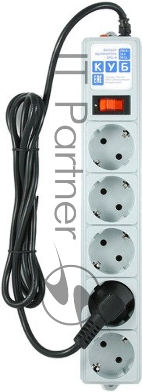 Сетевой фильтр Powercube SPG-B-15 5м (5 розеток) серый (коробка)