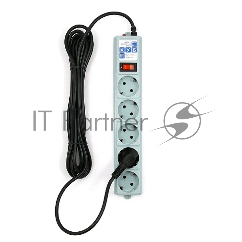 Сетевой фильтр Powercube SPG-B-15 5м (5 розеток) серый (коробка)