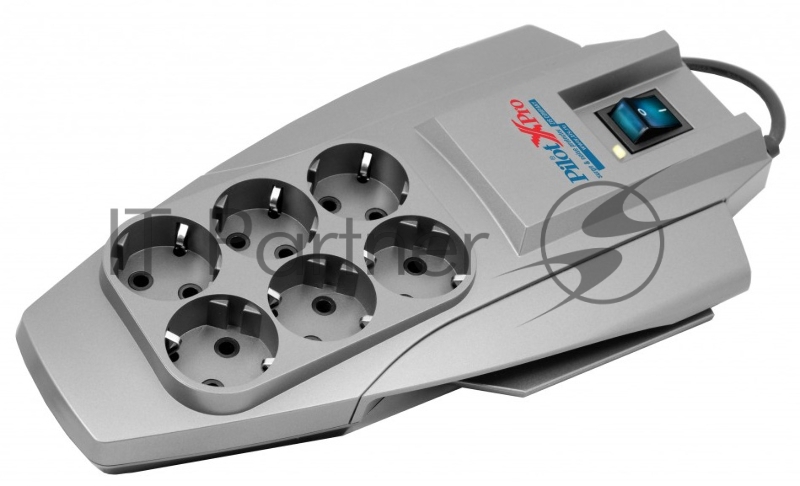 Сетевой фильтр Pilot X-Pro 7м (6 розеток) серый (коробка)