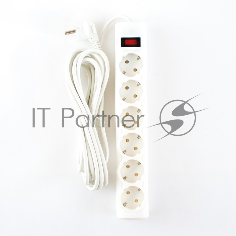 Сетевой фильтр Defender Фильтр DFS 155 5.0 m, 6 розеток, белый 99493