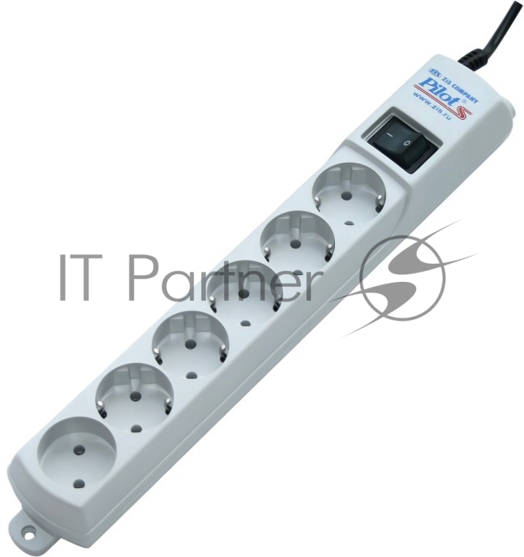 Сетевой фильтр ZIS Pilot S , 5 розеток с заземляющим контактом+1 без заземления, шнур 1.8м