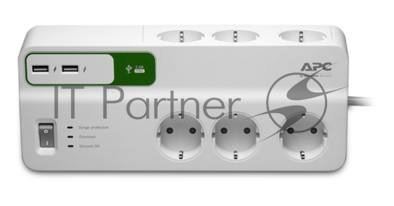 Сетевой фильтр APC PM6U-RS 2м (6 розеток) белый