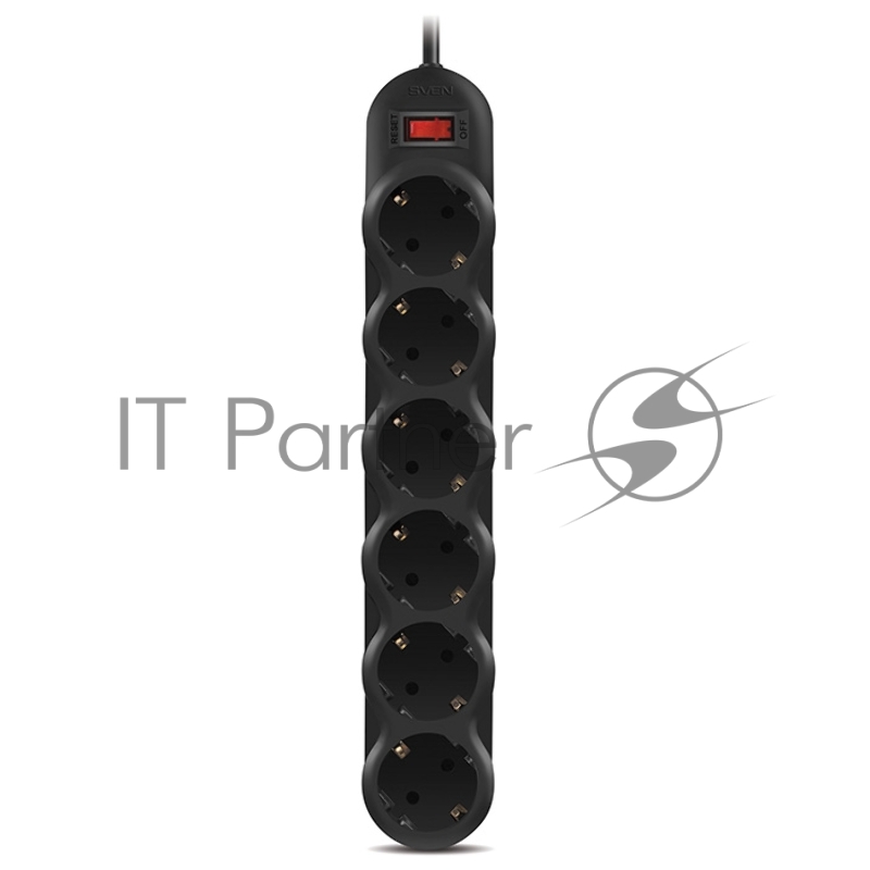 Сетевой фильтр Sven SF-06L 1,8 м (6 розеток) черный