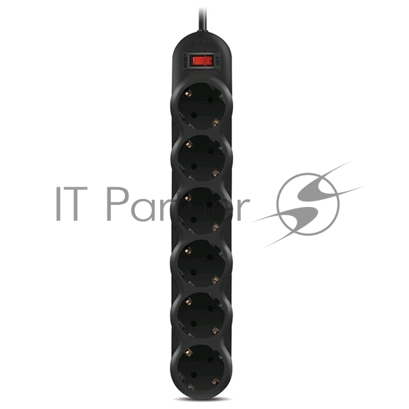Сетевой фильтр Sven SF-06L 1,8 м (6 розеток) черный