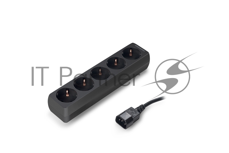 Сетевой удлинитель для ИБП ExeGate EX221201RUS SPU-5-1.2B (5 розеток, 1.2м, UPS вилка IEC320-C14, черный)