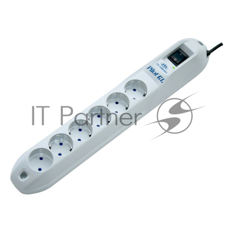 Сетевой фильтр Pilot GL 6 розеток (5 евро + 1 без заземления) 3 м Surge protector Pilot GL 6 outlets (5 euro + 1 without ground) 10A / 2.2kVt, 3m