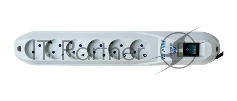 Сетевой фильтр ZIS Pilot GL 6 розеток (5 евро + 1 без заземления) 7 м Surge protector Pilot GL 6 outlets (5 euro + 1 without ground) 10A / 2.2kVt, 7m