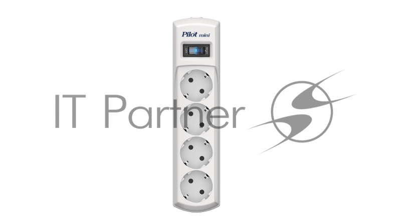 Сетевой фильтр Pilot mini 1.8м (4 розетки) белый (коробка)