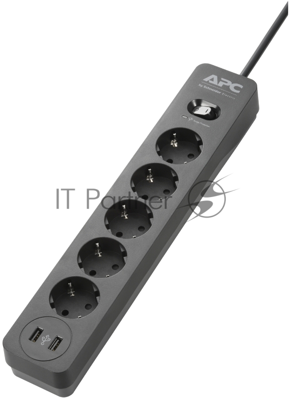 Сетевой фильтр APC Essential SurgeArrest 5 Outlet 2 USB Ports Black 230V Russia
