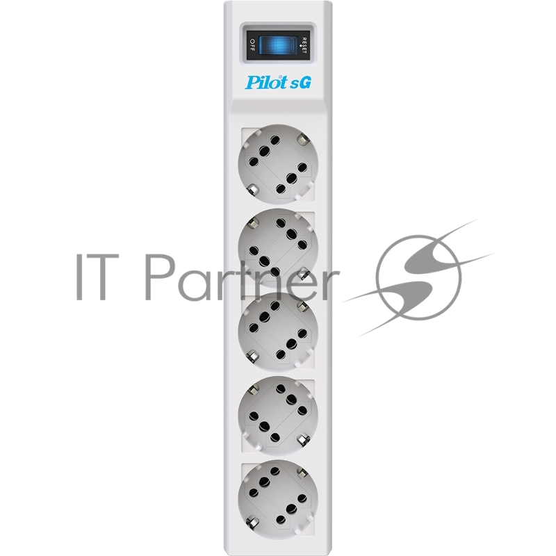 Сетевой фильтр ZIS PILOT Surge protector Pilot SG5 5 outlets (GP), 10A / 2.2kVt, automatic circuit-breaker, 7 m