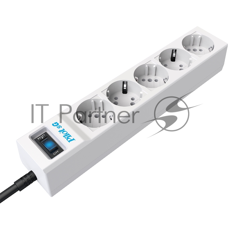 Сетевой фильтр ZIS PILOT Surge protector Pilot SG5 5 outlets (GP), 10A / 2.2kVt, automatic circuit-breaker, 7 m