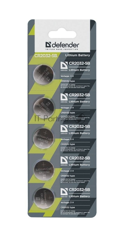 Батарейка Defender литиевая CR2032-5B