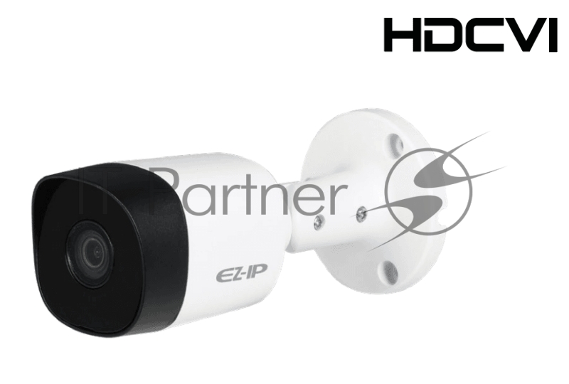 Видеокамера HDCVI цилиндрическая EZ-IP, 1/2.7 2Мп КМОП25к/с при 1080P, 25к/с при 720P3.6мм объектив20м ИК, Smart IR, ICR, OSD, 4в1(CVI/TVI/AHD/CVBS)IP67, металлический корпус