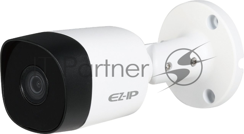 Видеокамера HDCVI цилиндрическая EZ-IP, 1/2.7 2Мп КМОП25к/с при 1080P, 25к/с при 720P3.6мм объектив20м ИК, Smart IR, ICR, OSD, 4в1(CVI/TVI/AHD/CVBS)IP67, металлический корпус