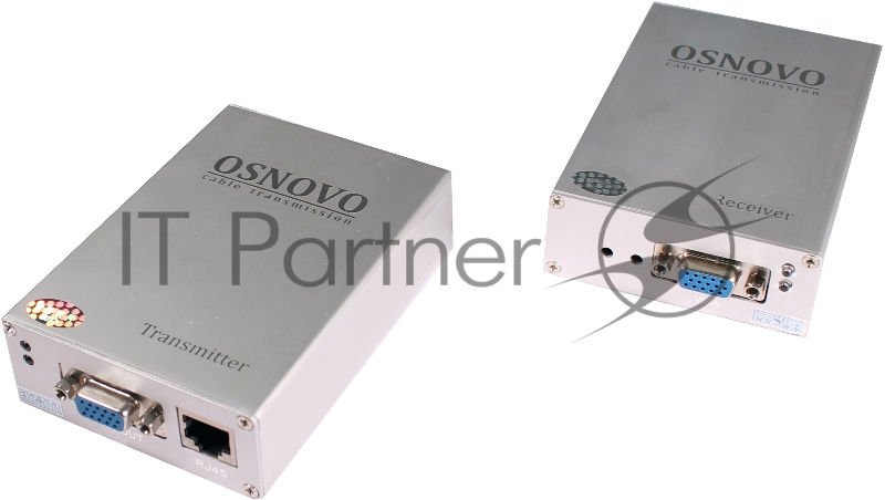 Комплект OSNOVO Комплект (передатчик+приёмник) для передачи VGA и аудиосигнала по кабелю UTP CAT5 до 50м