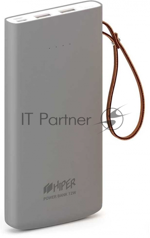 Аккумулятор HIPER Внешний аккумулятор HIPER TRAVEL10K Li-Pol 10000 mAh Soft-touch 3A+3A 2xUSB 1xType-C серый