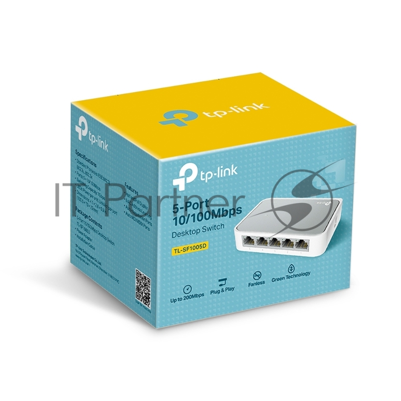 Коммутатор TP-Link SOHO TL-SF1005D Коммутатор 5-port 10/100M mini Desktop Switch, 5 10/100M RJ45 ports, Plastic case