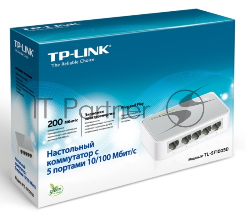 Коммутатор TP-Link SOHO TL-SF1005D Коммутатор 5-port 10/100M mini Desktop Switch, 5 10/100M RJ45 ports, Plastic case