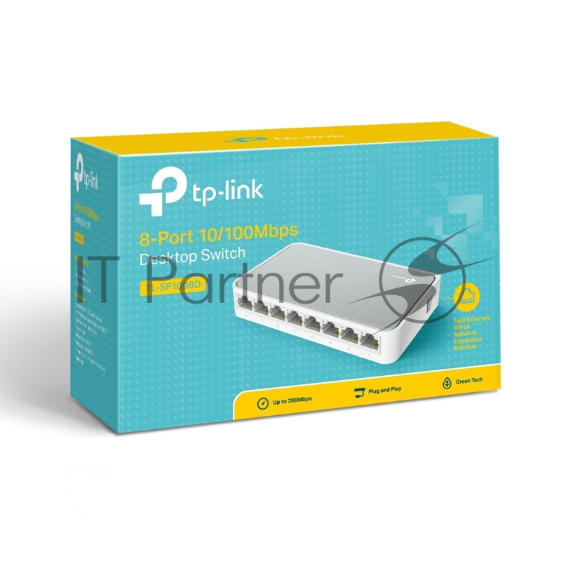 Коммутатор TP-Link SOHO TL-SF1008D Коммутатор 8-port 10/100M mini Desktop Switch, 8 10/100M RJ45 ports, Plastic case