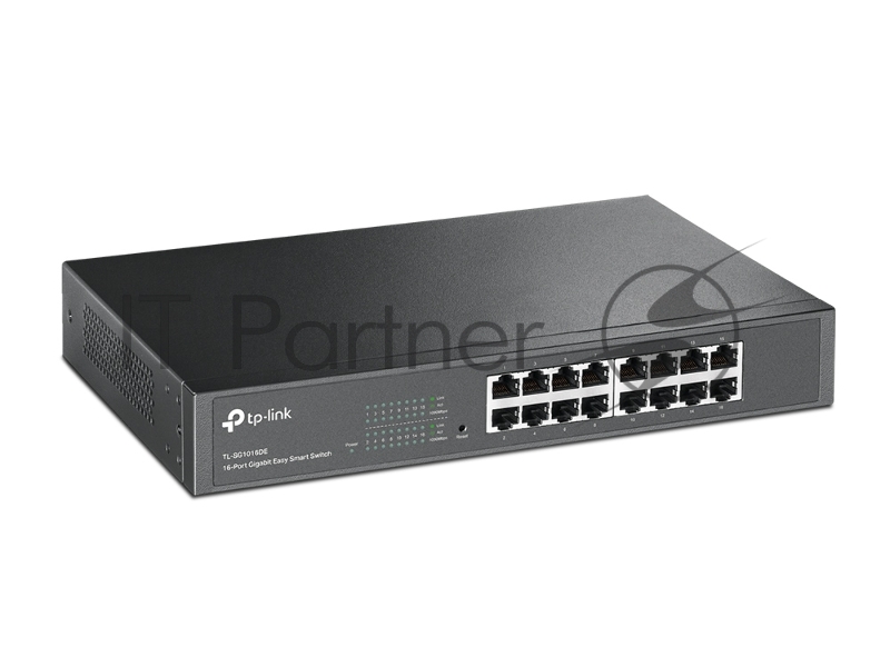 Сетевой коммутатор TP-Link SMB TL-SG1016DE 16-Port Gigabit Easy Smart Switch, 16 10/100/100Mbps RJ45 ports, MTU/Port/Tag-based VLAN, QoS, IGMP Snooping
