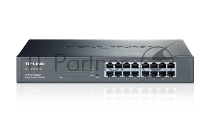 Сетевой коммутатор TP-Link SMB TL-SG1016DE 16-Port Gigabit Easy Smart Switch, 16 10/100/100Mbps RJ45 ports, MTU/Port/Tag-based VLAN, QoS, IGMP Snooping