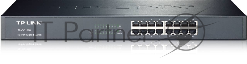 Коммутатор TP-Link SMB TL-SG1016 Коммутатор 16-port Gigabit Switch, 1U 19-inch rack-mountable steel case