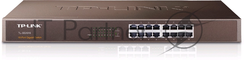 Коммутатор TP-Link SMB TL-SG1016 Коммутатор 16-port Gigabit Switch, 1U 19-inch rack-mountable steel case