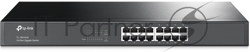 Коммутатор TP-Link SMB TL-SG1016 Коммутатор 16-port Gigabit Switch, 1U 19-inch rack-mountable steel case