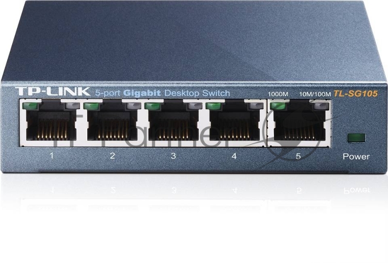 Коммутатор TP-Link SOHO TL-SG105 5-port Desktop Gigabit Switch, 5 10/100/1000M RJ45 ports, metal case