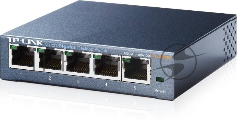 Коммутатор TP-Link SOHO TL-SG105 5-port Desktop Gigabit Switch, 5 10/100/1000M RJ45 ports, metal case