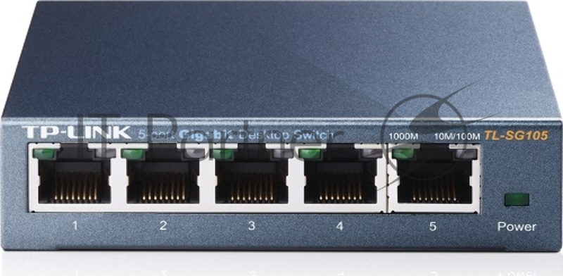 Коммутатор TP-Link SOHO TL-SG105 5-port Desktop Gigabit Switch, 5 10/100/1000M RJ45 ports, metal case