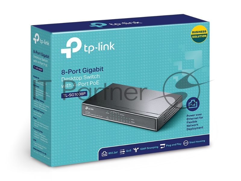 Коммутатор TP-Link SMB TL-SG1008P Коммутатор 8-port Gigabit Switch с 4 портами РоЕ