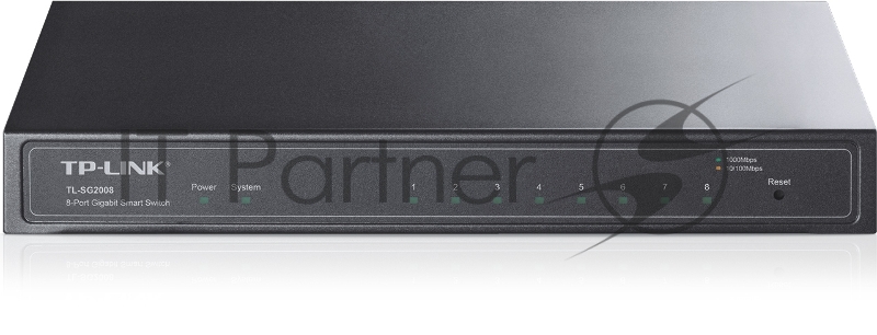 Сетевое оборудование TP-Link SMB TL-SG2008 8-port Pure-Gigabit Desktop Smart Switch, 8 10/100/1000Mbps RJ45 ports, Tag-based VLAN, STP/RSTP/MSTP, IGMP V1/V2/V3 Snooping, DHCP Filtering, 802.1P Qos, Rate Limiting, Voice VLAN,