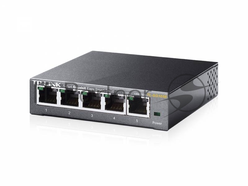 Сетевой коммутатор TP-Link SMB TL-SG105E 5-Port Gigabit Desktop Easy Smart Switch, 5 10/100/1000Mbps RJ45 ports, MTU/Port/Tag-based VLAN, QoS, IGMP Snooping