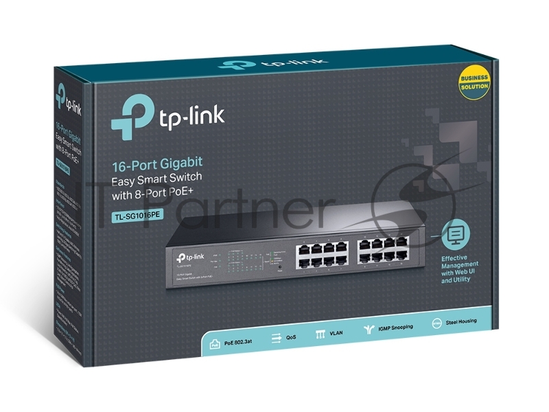 Коммутатор TP-LINK SMB TL-SG1016PE Easy Smart гигабитный 16-портовый коммутатор с 8 портами PoE+