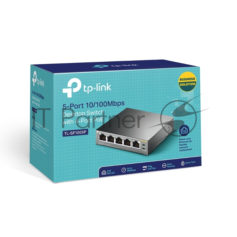 Коммутатор TP-Link SMB TL-SF1005P 5-портовый 10/100 Мбит/с настольный коммутатор с 4 портами PoE