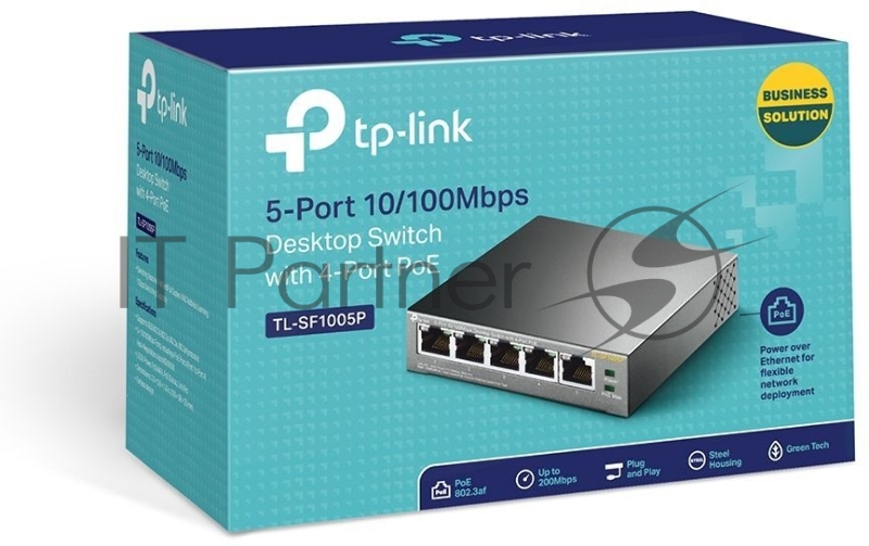 Коммутатор TP-Link SMB TL-SF1005P 5-портовый 10/100 Мбит/с настольный коммутатор с 4 портами PoE